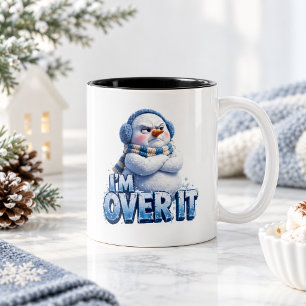 Tasse 2 Couleurs Je suis épuisé Drôle Pingouin Grognon Hiver