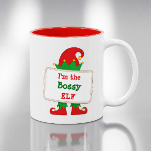 Tasse 2 Couleurs Je suis l'Elfe de Bossy   Elfe de Noël personnalis
