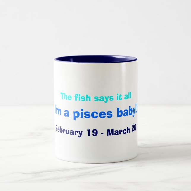 Tasse 2 Couleurs Je suis un bébé de Poissons ! ! (Centre)