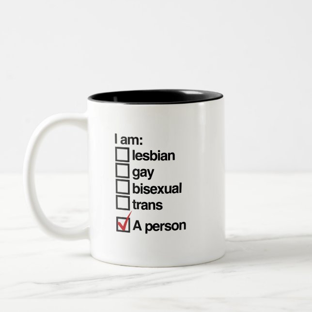 Tasse 2 Couleurs Je suis une personne LGBT (Gauche)