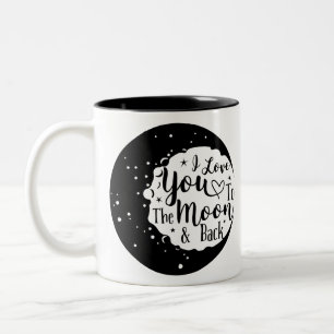 Tasse 2 Couleurs Je t'aime à la lune et au retour