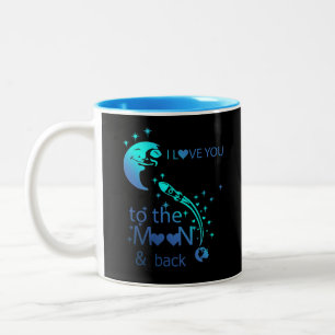 Tasse 2 Couleurs Je t'aime à la lune et au retour