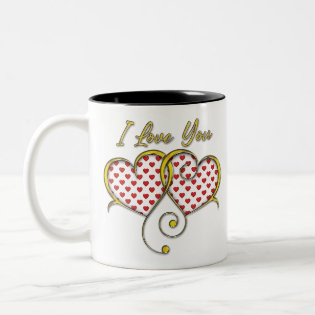 Tasse 2 Couleurs Je t'aime Design (Gauche)