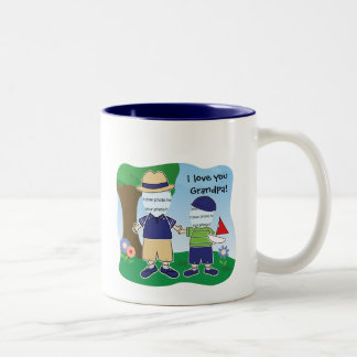 Tasse 2 Couleurs Je t'aime grand-papa personnalisable