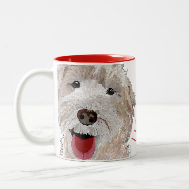 Tasse 2 Couleurs Je t'aime ! Labradoodle (Gauche)