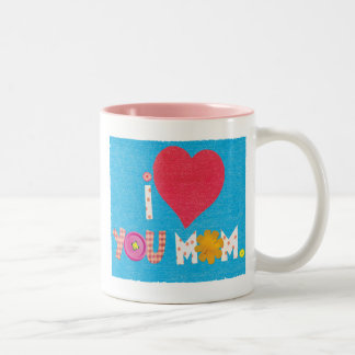 Tasse 2 Couleurs Je t'aime maman
