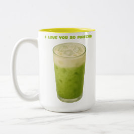 TASSE 2 COULEURS JE T'AIME TELLEMENT MATCHA, MATCHA VERT THÉ AMOUR