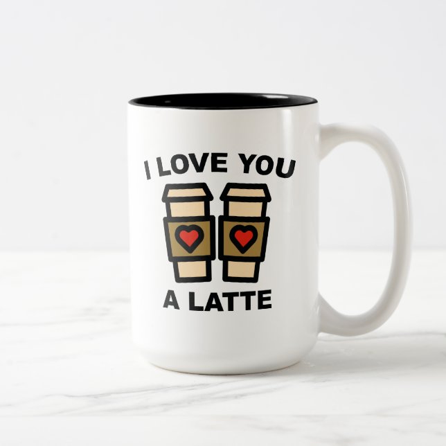 Tasse 2 Couleurs Je T'Aime Un Latte (Droit)
