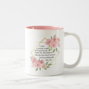 Tasse 2 Couleurs Jean 3:16 Bible Verse inspirant