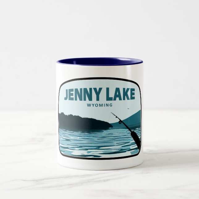 Tasse 2 Couleurs Jenny Lake Wyoming Fishing Rod (Centre)