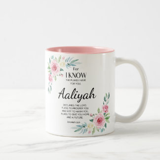 Tasse 2 Couleurs Jérémie 29:11 Écriture biblique Personnaliser