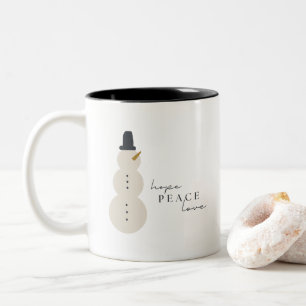 Tasse 2 Couleurs J'espère l'amour pour la paix. Coupes de neige de