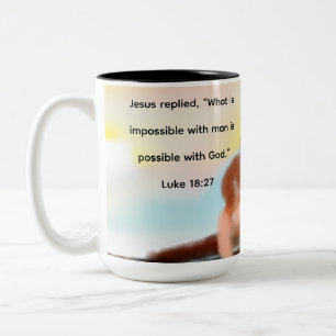Tasse 2 Couleurs Jésus ici 
