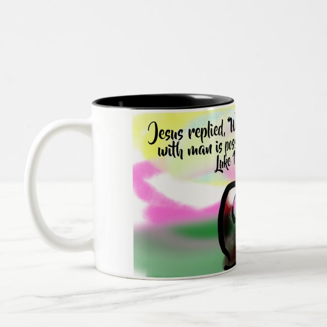 Tasse 2 Couleurs jesus love  (Gauche)