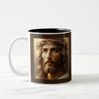 Tasse 2 Couleurs Jésus portant la couronne d'épines