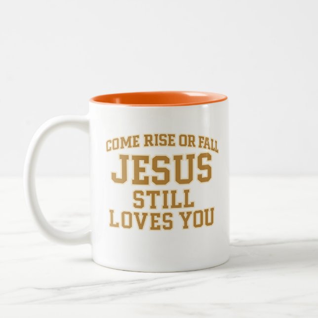 Tasse 2 Couleurs Jesus Still Loves You Design (Gauche)