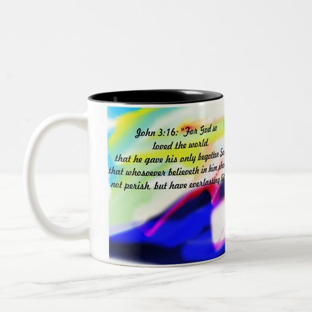 Tasse 2 Couleurs jésus sur l'amour (Gauche)
