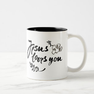 Tasse 2 Couleurs Jésus vous aime