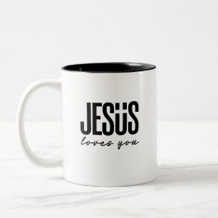 TASSE 2 COULEURS JÉSUS VOUS AIME CHRÉTIEN