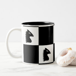 Tasse 2 Couleurs Jeu d'échecs du Cavalier Noir