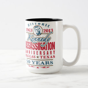 Tasse 2 Couleurs JFK Kennedy Assassinat Anniversaire 1963 - 2013