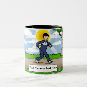 Tasse 2 Couleurs Jogger, Runner - Male Cartoon by PrintedPerfection