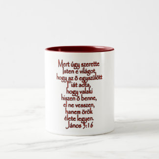 Tasse 2 Couleurs John 3:16 Hongrois