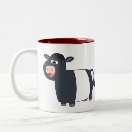 Tasse 2 Couleurs Joli Cartoon Belted Galloway Cow