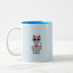 Tasse 2 Couleurs Joli chat gris