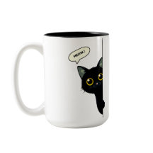 Joli Chat Noir qui Regarde Autour du Coin | Drôle
