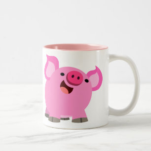 Tasse 2 Couleurs Joli Cochon De Caricature Rire