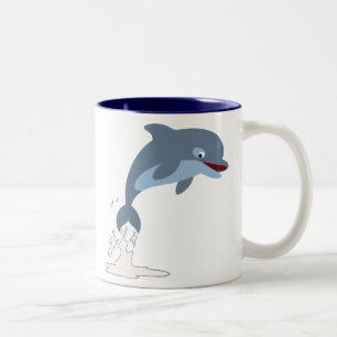 Tasse 2 Couleurs Joli Dauphin Caricature Amusant