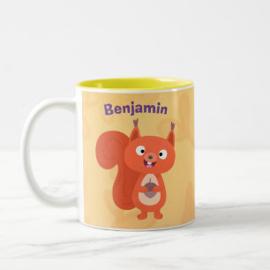 Tasse 2 Couleurs Joli dessin animé d'écureuil roux