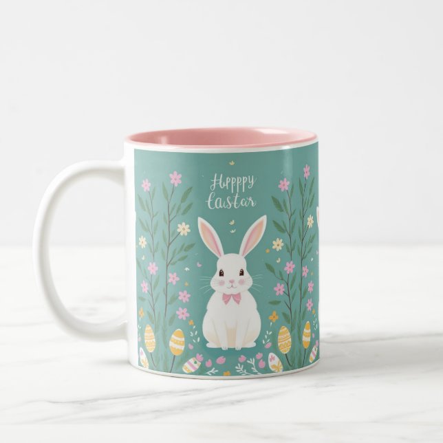 Tasse 2 Couleurs Joli lapin de Pâques (Gauche)