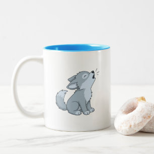 Tasse 2 Couleurs Joli louveteau hurlant