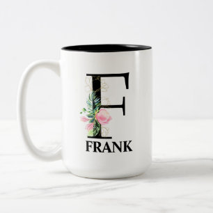 Tasse 2 Couleurs Joli monogramme initial F