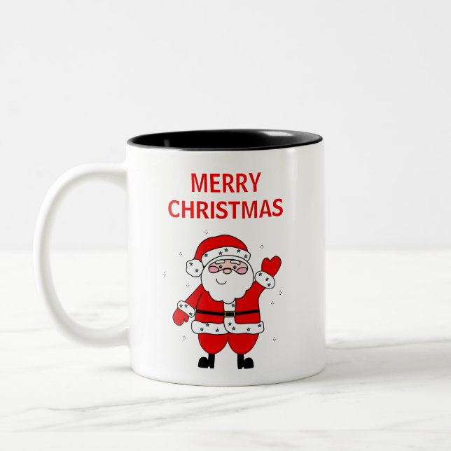 Tasse 2 Couleurs Joli Noël Père Noël (Gauche)