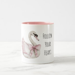 Tasse 2 Couleurs Joli Nœud Rose Cygne