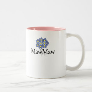 Tasse 2 Couleurs Joli T-shirt Fleur Bleue MawMaw