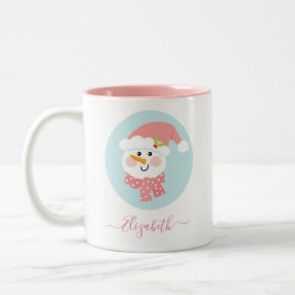 Tasse 2 Couleurs Joli visage de motoneige hiver Noël