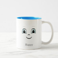 Joli visage heureux sur fond blanc