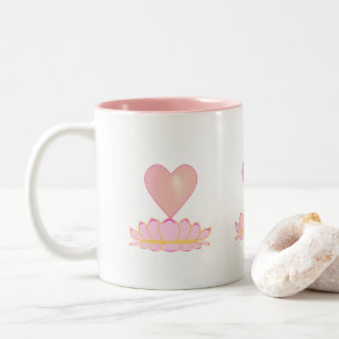 Tasse 2 Couleurs Jolie fleur de lotus et cœur