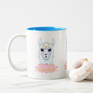 Tasse 2 Couleurs Jolie fleur de lotus et lama