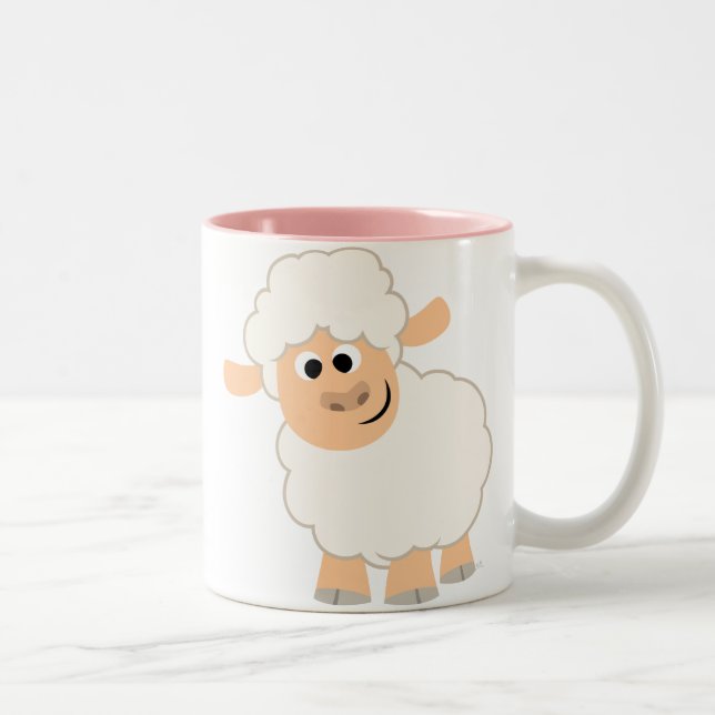 Tasse 2 Couleurs Jolie pâte cartonnée mouton (Droit)