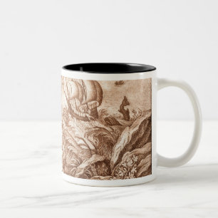 Tasse 2 Couleurs Jonas et la baleine, illustration d'une bible, en
