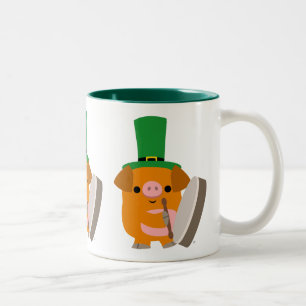 Tasse 2 Couleurs Jote Bodhran Jouer Cartoon Pig