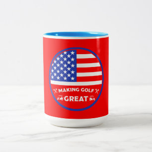 Tasse 2 Couleurs Joueur de golf américain drôle