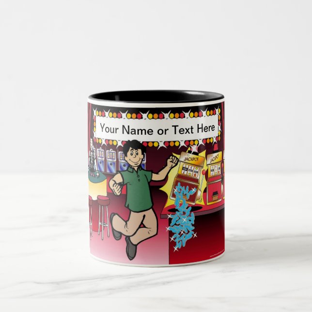 Tasse 2 Couleurs Joueur personnalisé - Dessin masculin (Centre)
