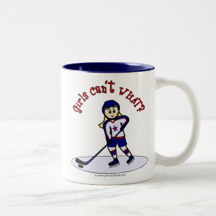 Tasse 2 Couleurs Joueuse de hockey féminin de Blonde