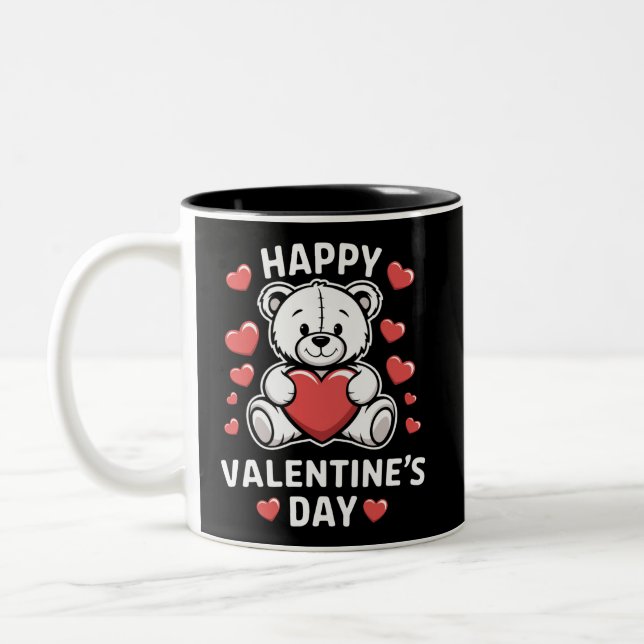 Tasse 2 Couleurs Jour de l'ours Heureuse Sainte-Valentin (Gauche)